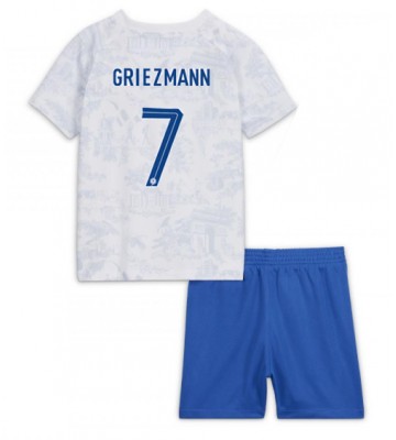 Francja Antoine Griezmann #7 Koszulka Wyjazdowych Dziecięca MŚ 2022 Krótki Rękaw (+ Krótkie spodenki)